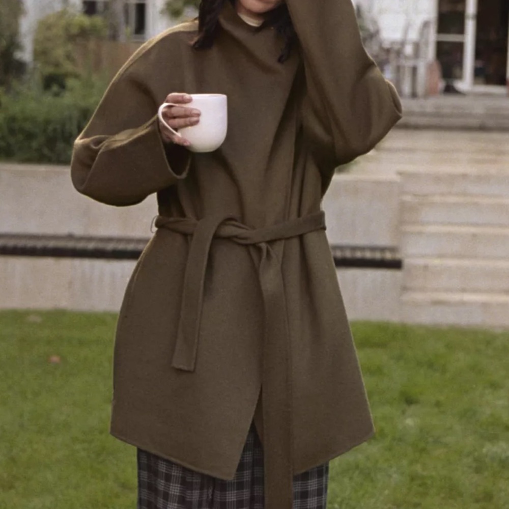 NWT Zara high collar wool blend coat ZW collection